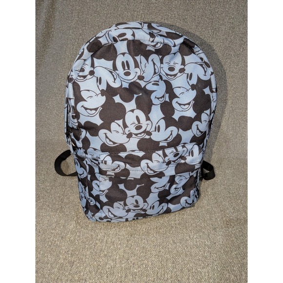 Disney Handbags - Disney Mickey Mouse All Over Print Backpack Light Blue Black Canvas Bag
